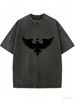 Vintage Wash Oversized Tee For Women, Comfortable Short Sleeve T-Shirt For Casual Summer Styling_ecoleips.com