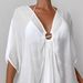 Loose Beach Cover Up V Neck One Size Fits All Irregular Design For Beach Vacations Sun Protection Women's Swimwear_ecoleips.com