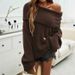 Diyun Women's Top, Autumn And Winter Temperament, Loose Solid Color Pullover And Long-Sleeved Sweater_ecoleips.com