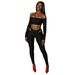 Women's European American Style Two Piece Set Off-Shoulder Top And Trousers Long/Short Sleeve Hollowed Out Tight-Fitting Autumn Wear_ecoleips.com