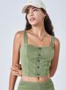 K Women's Fitness Yoga Tank Top With High-Elastic U-Shaped Front Pockets And Metal Buckle For Slimming Effect - Casual Sports Top_ecoleips.com