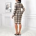 Women's Clothing Plaid Print Two Piece Set American Style Simple Jacket Skirt Ensemble Spring/Autumn Summer_ecoleips.com