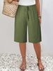 Aria Basics Aria Basics Cross-border European And American Clothing Women's Casual Fashion Solid Color Mid-length Pants_ecoleips.com