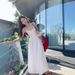 White Strappy Summer Tea-Length Dress Adjustable Straps Waist Definition Slim Fit A-Line Maxi Gown for Women_ecoleips.com