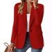 Women's Long Sleeved Solid Color Cardigan Blazer Autumn Outerwear Relaxed Everyday Wear Comfortable Feshion_ecoleips.com