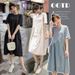 Summer New Korean Fashion Patchwork Round Neck Short Sleeve Maternity Dress_ecoleips.com