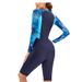 New Women's Swimsuit, European And American Style, Long Sleeved Printed Patchwork Surfing Suit, Sun Protection, Conservative, Flat Corner Jellyfish Swimsuit._ecoleips.com