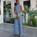 Fashion Women's Irregular Top Casual Wide-Leg Elegant Sexy Long Pants Set For Women_ecoleips.com