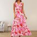Women Summer Casual Dress New Stylish Sleeveless Design With Flattering V‑Neck And All‑Over Print_ecoleips.com