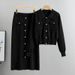 High Grade Knitted Suits For Women In New Polo Collar Sweater Skirt Two Piece Suit_ecoleips.com