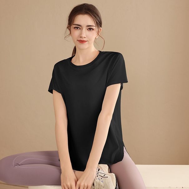 K Loose Short Sleeved Yoga Suit For Women, High-end Sensory Quick Drying Sports T-shirt, Professional Breathable Running Training Fitness Suit Top_ecoleips.com