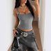 2026 New Solid Color Sexy Hot Low Cut Trendy Metal Buckle Tank Top For Women_ecoleips.com