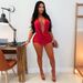 Women's Clothing Women's Fashion Solid Color Strappy Halter Neck Backless Jumpsuit Style Braided Design For Formal & Casual For Women_ecoleips.com