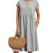 Aria Basics Aria Basics 2026 European And American Fashion Summer OL Style Women's Cotton Linen Round Neck A-line Plus Size Loose Dress_ecoleips.com