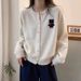 Bear Pattern Knit Cardigan, Korean Style New Spring And High-End Long Sleeve Top, Casual Early Autumn Outfit Coat_ecoleips.com