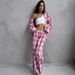 European And American Cross-Border Autumn New Plaid Loose Long-Sleeve Long Pants Wearable Pajamas Wholesale Comfortable_ecoleips.com