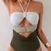 Women's Clothing Solid Color One Piece Swimsuit Female Sexy Backless High Waist Swimsuit_ecoleips.com