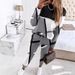 Women's Autumn Winter Fashion Color Block Print Long Sleeve Casual Suit New_ecoleips.com