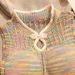 New Chinese-style Buttoned Knit Colorful Stripes, Women's Summer Outerwear, Dopamine-style, With Chest Pads, Short And_ecoleips.com