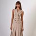 Women’s Clothing Autumn Temperament Elegant New Long Skirt Suit Sleeveless Vest Pleated Long Skirt Two Piece Suit_ecoleips.com