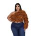 Women's Clothing Oblique Shoulder Style Ruffled Mesh T Shirt_ecoleips.com