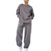 Women's Casual Lounge Set – Oversized Hoodie & Joggers (Fall/Winter Essentials, Streetwear Style, 6 Colors, S-Xxxl, Polyester-Spandex Blend)_ecoleips.com