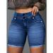 Women's Stretch Denim Shorts Casual Double Button Trendy New Style_ecoleips.com