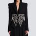 Fashion New Style Heavy Beading Diamond Waist Slimming High end Quality Women's Suit Jacket Tops_ecoleips.com