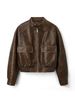 Aria Basics Cross-border Women's Casual Leather European American Stand-up Collar Jacket, Foreign Trade Autumn And Winter PU_ecoleips.com
