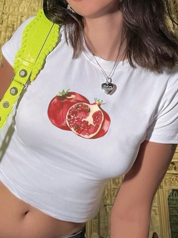 Qiduo European And American Xiyin Hot-Selling Women's Short Spicy Girl Slim Fit Summer New Y2K Crop Top Print_ecoleips.com