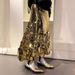 Verve Spring New Fashion Plus Size Heavy Sequin Beaded Midi Skirt C289_ecoleips.com