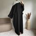 2025 Foreign Trade Middle East Dubai Turkey Autumn Winter Daily Solid Color Versatile Robe Dress_ecoleips.com