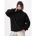 Aria Basics Aria Basics Cross-border Half-zip Versatile Women's European And American Style Loose-fitting Collared Knit Sweater, Solid Color_ecoleips.com