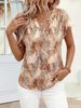 PRETTYGARDEN Rolled Short Sleeve Womens Tops Dressy Casual T Shirts Summer Floral V Neck Ladies Blouses Vacation Outfits_ecoleips.com