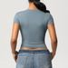Women's Clothing Nylon Casual Tight Quick Drying Pilates Top Yoga Wear Short Sleeved Running Fitness Sports T Shirt_ecoleips.com