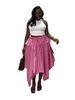 TW874 Elegant High-Waisted Midi Skirt for Women Irregular Plaid Design Summer Elastic Waist European And American Style Foreign Trade Women's Clothing_ecoleips.com