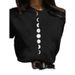 Cross-border Plus-size Summer Fashion Letter Moon Eclipse Short-sleeve Women's T-shirt_ecoleips.com