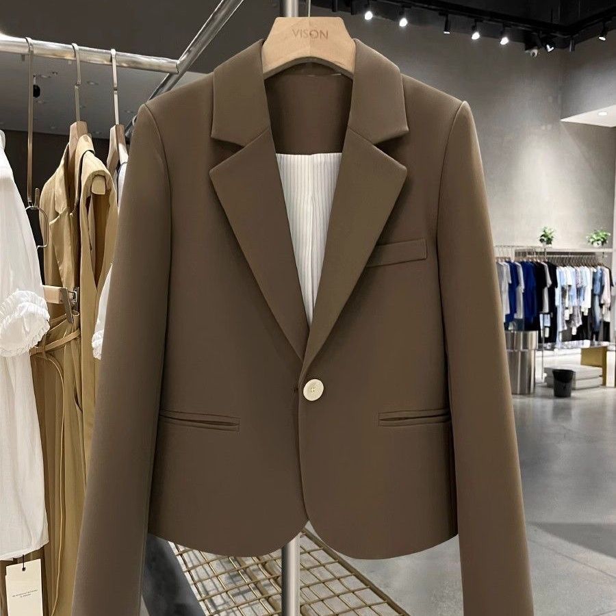 "Petite Black Blazer For Women – Spring/Fall Short Slim-Fit Suit Jacket, Office & Streetwear Essential"_ecoleips.com