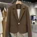 "Petite Black Blazer For Women – Spring/Fall Short Slim-Fit Suit Jacket, Office & Streetwear Essential"_ecoleips.com