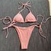 2025European and American cross border new drawstring straps hollow striped split swimsuit bikini bikini_ecoleips.com