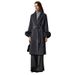 Luxury 100% Baby Alpaca Wool Coat – Fox Fur Cuffs & Longline Winter Overcoat For Women_ecoleips.com