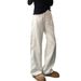 Retro American Brown Curved Jeans plus Size Women Straight Leg Slimming Wide Leg Pants for Pear Shaped Figures Autumn Style_ecoleips.com