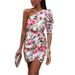 2021 Spring/Summer New European And American Women's Fashion Printed One-Shoulder Bodycon High-Waisted Slim Dress_ecoleips.com