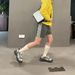 2025s 【T7311】Unisex SU Dry Mid Pants Side Seam Color Block Shorts_ecoleips.com
