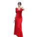 Women's French Style Elegant High End Dress Short Sleeved Fitted Waist Long Knit Summer Style_ecoleips.com