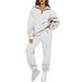 "Women's Minimalist Solid Color Tracksuit Set – Sleek Pocketless Design For Casual & Athleisure Wear"_ecoleips.com