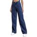 Slimming Black Washed Straight Leg Jeans Wide Leg Pants for Women European American Style Loose Fitting Height Enhancing_ecoleips.com