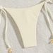 Women's Sexy Shell Lace-Up Bikini Set - European & American Style Split Design (Solid Color, Hot Spring & Beach Swimwear)_ecoleips.com