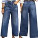 Women's Plus Size High-Waisted Wide Leg Jeans – Vintage Washed, Multi-Pocket, Relaxed Fit (0xl-3xl, Stretch Denim, 9/10 Length, Dark Blue)_ecoleips.com