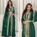 Women's Clothing Muslim Robe Middle East Fashion Long Sleeved Ribbon Embroidery Two Piece Dress_ecoleips.com